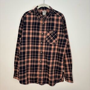 North Face Button Up Shirt L Plaid Pocket Outdoors Pink Blue Hayden Pass 2.0
